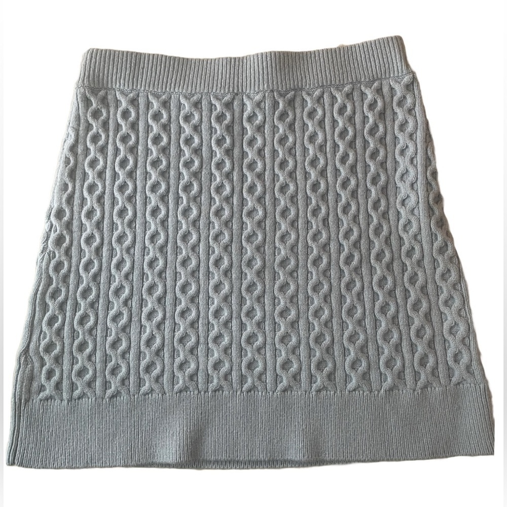 Paige Juliette Cable Wool Blend Sweater Skirt Size Large Mini Preppy Feminine - Picture 2 of 8
